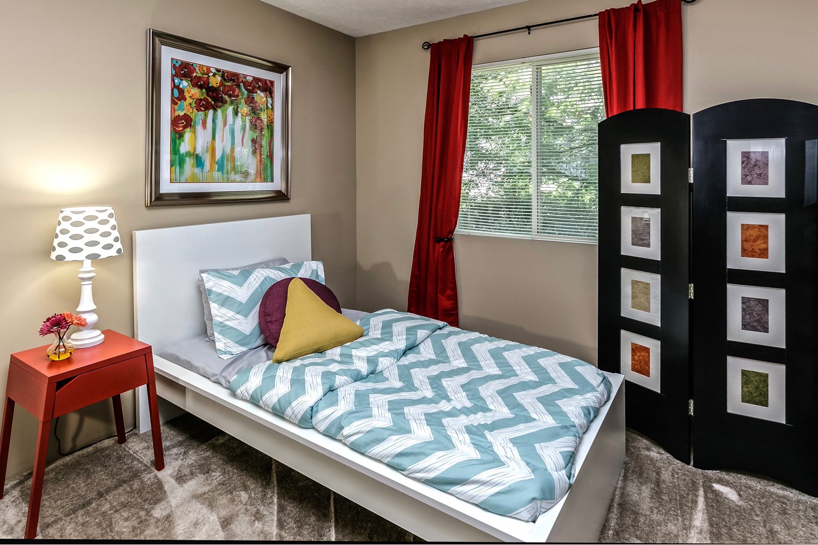 One, two, and three bedroom apartments homes at Fox Valley Apartments in Omaha, NE